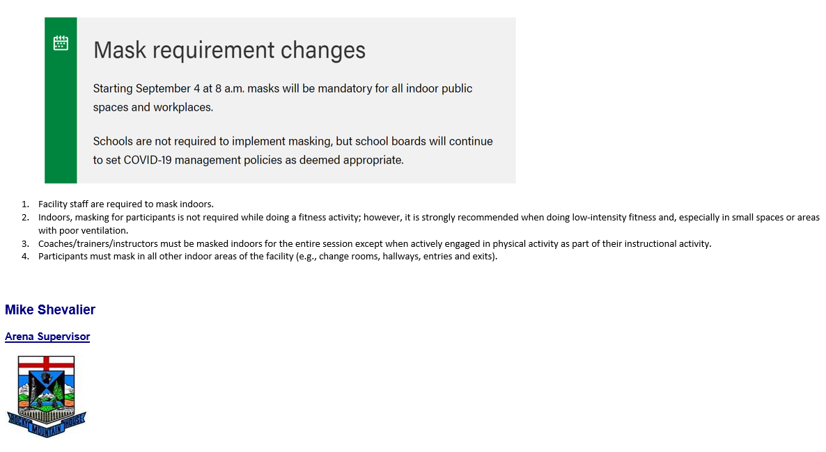 From Facility Supervisor